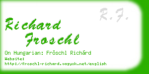 richard froschl business card