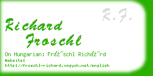 richard froschl business card